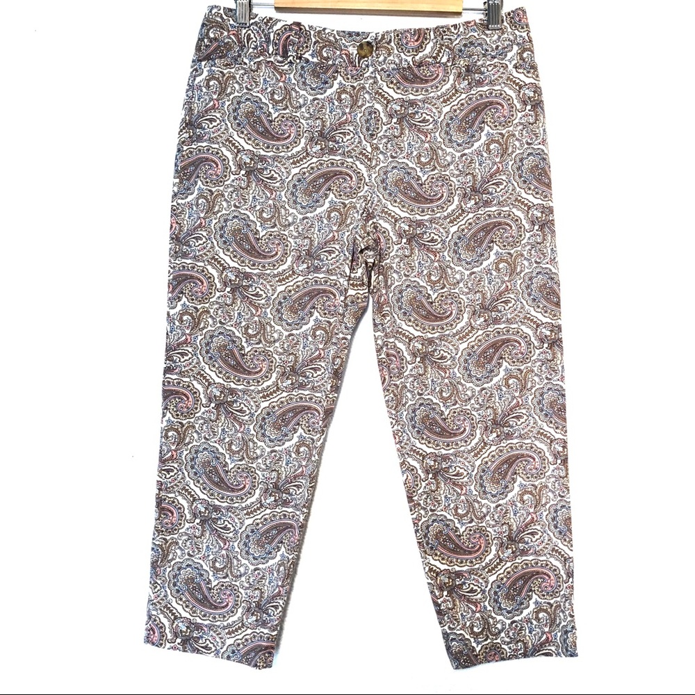 Talbots The Perfect Crop Paisley Pants ~ Size 6P